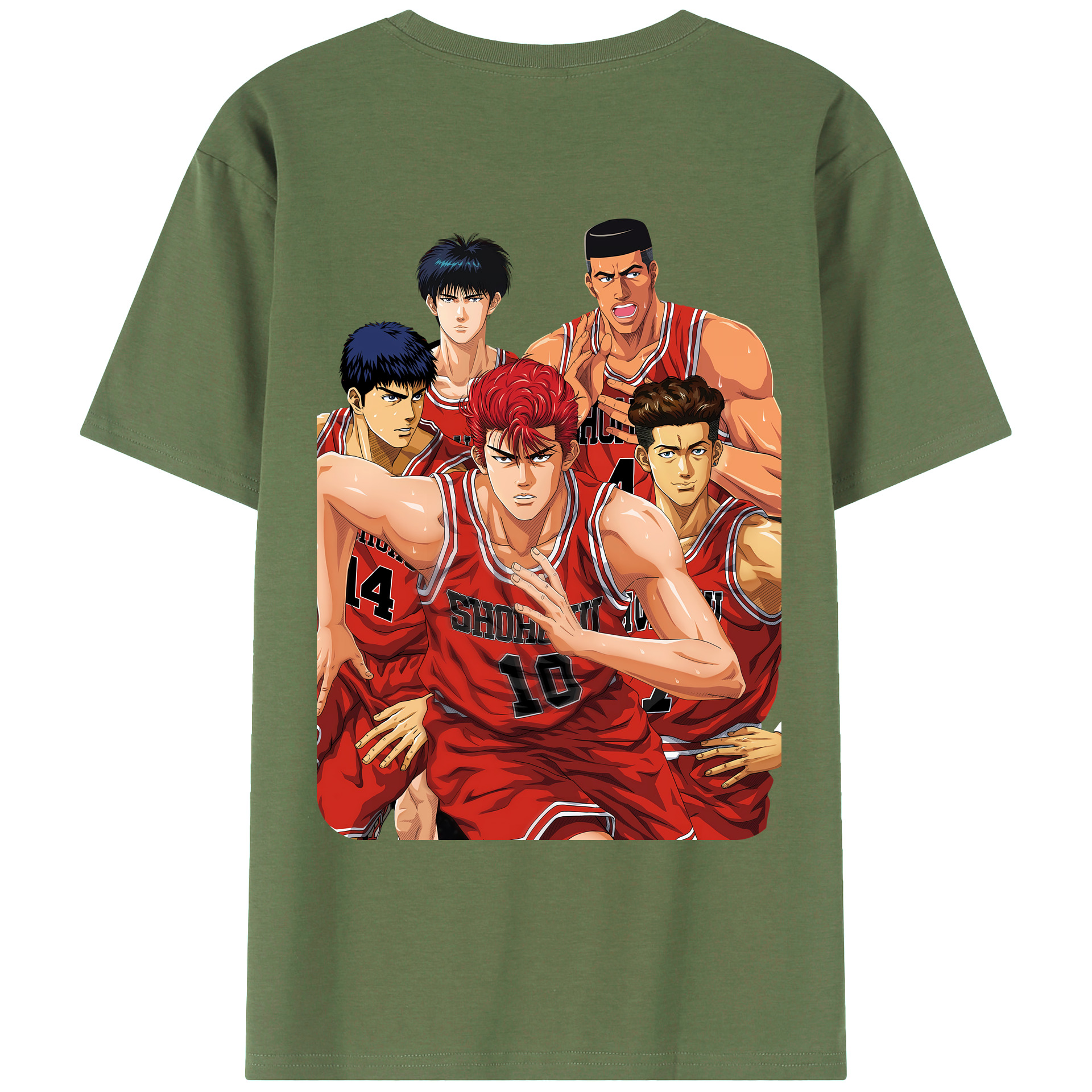 （画像用） SLAM DUNK／スラムダンク 綿100％ メンズ半袖Tシャツ（バックプリント） 通気性